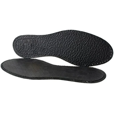 Image of Anti Odour Leather Shoe Insoles with Active Carbon Fresh Soft Comfort Breathable Inserts (Black, Size 6 UK / 39 EU)