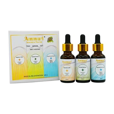Image of Age Defying Serum 3 Pack, Vitamin C Serum, Retinol and Hyaluronic Acid Perfect Skin Solution for Day &amp; Night Anti Aging Wrinkle Facial x 30 ml