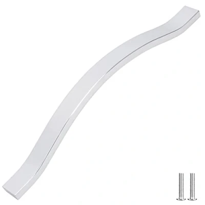 Image of Decoranddecor Bow Pull Handles for Cabinets Cupboards Furnitures Alloy Material (Polished Chrome, 160mm)