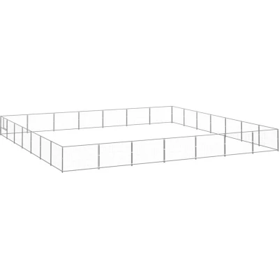 Image of vidaXL Dog Kennel Silver 49 m² Steel