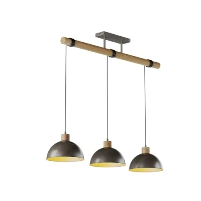 Image of Ceiling Light &#039;Holgar&#039; dimmable (Industrial Design) in Green Made of Metal for e.g. Living Room &amp; Dining (3 Sources, E27) from Lindby Pendant Lighting, lamp, Hanging