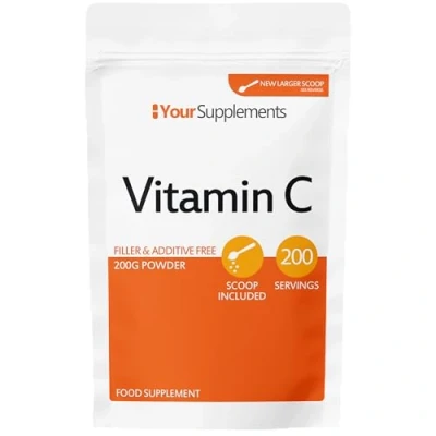 Image of Vitamin C Powder 200g Ascorbic Acid 100% Pure British Pharmaceutical Grade Non GMO Scoop Included