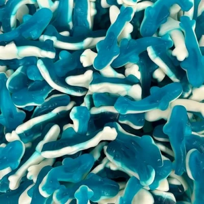 Image of Blue Sharks 700g Re Sealable Pouch by The Gourmet Sweet Company
