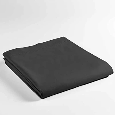 Image of douceur d&#039;intérieur, Flat Sheet (180 x 290 cm) Lina Black, 100% Cotton