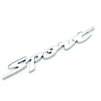 Image of Dsycar 3D Chrome Sport Logo Emblem Badge Metal Decals Sticker Red/Silver/Black for Car Motor Racing (Silver)