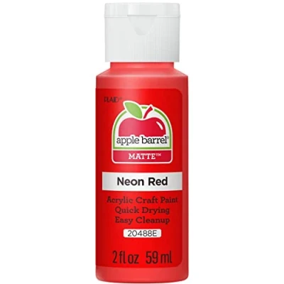 Image of Plaid Enterprises Acrylic Paint, Neon Red, 59ml