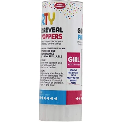 Image of Eurowrap Gender Reveal Confetti Party Popper Pink