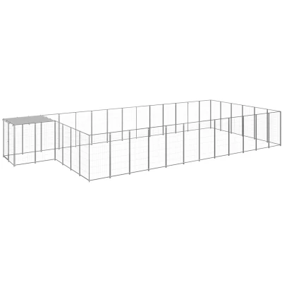 Image of vidaXL Dog Kennel Silver 22.99 m² Steel