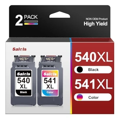 Image of Salols Ink Cartridges 540 and 541 XL Twin Pack PG CL 540XL Black 541XL Colour for Pixma TS5150 TS5151 MG3550 MG3600 MG3650 MG4250 (package may vary)