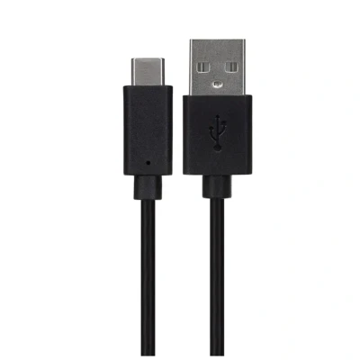 Image of Maplin Fast Charging USB C to A 2.0 Braided Cable, 0.25m, and Syncing, for Apple MacBook, iPad Pro, Air, iPhone 15, Samsung Galaxy phones, Microsoft Surface, Google Pixel more