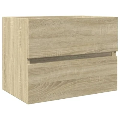 Image of vidaXL Sink Cabinet Sonoma Oak 60x38.5x45 cm Engineered Wood Bathroom Storage Unit Wall Mountable Easy to Clean.