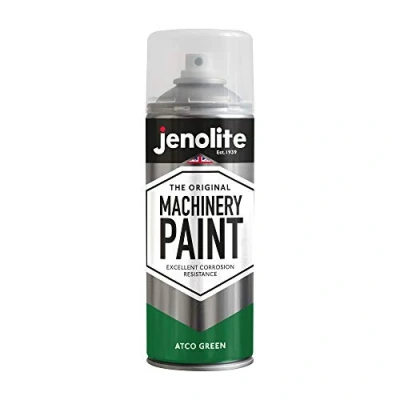 Image of JENOLITE Machinery &amp; Lawnmower Paint ATCO GREEN Multi Surface Aerosol Corrosion Resistant For Long Lasting Finish 400ml