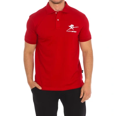 Image of Plein Sport PIPS506 Mens short sleeved polo shirt Red Cotton Size X Large