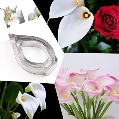 Image of Stainless Steel Calla Lily Petal Mold Biscuit Cutter Cake Decorating 3pcs/Set