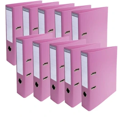 Image of Exacompta Ref. 53755E Box of 10 A4 Prem&#039;Touch lever arch files Spine 70 mm Mechanical 75 External dimensions: 32 x 29 7 cm Format to file Colour: Pink
