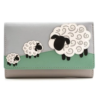 Image of Mala Leather Valais Sheep Large Tri Fold Purse 3662 21