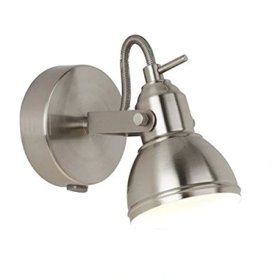 Image of Searchlight Focus 1 Light Satin Silver Industrial Spotlight 1541SS