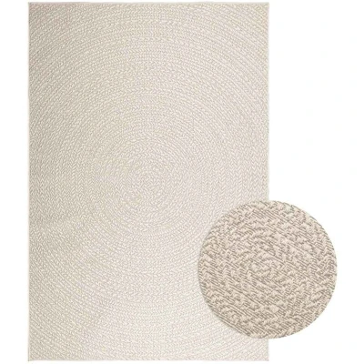 Image of vidaXL Rug ZIZUR Cream 160x230 cm Jute Look Indoor and Outdoor