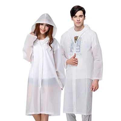 Image of Vicloon Portable Raincoat, 2 Pack Rain Poncho Adult Waterproof with Hoods and Sleeves, Reusable Resistant for Camping, Emergency Situations, Travel
