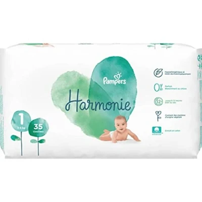 Image of Pampers Harmony Diapers Size 1 for Babies 2 5 kg, 35 Count
