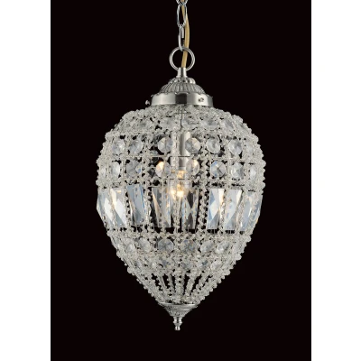 Image of Bombay Beaded Satin Nickel Pendant Ceiling Light