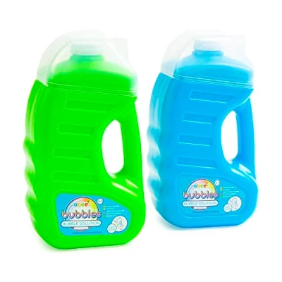 Image of abeec 1.8 Litre Bubble Solution x2 Pack, 2 Bottles of Giant Mixture Bubbles For Kids Outdoor Assorted Colours