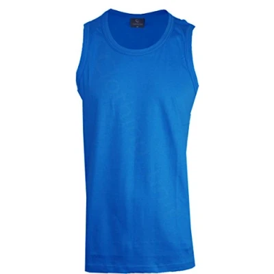 Image of Mens Sleeveless Vests Cotton Gym Shirt Vest Basic Training Running Big M 5XL (XXXXXL, Electric Blue)