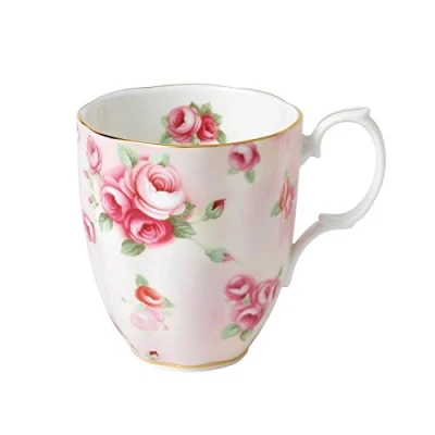 Image of Royal Albert Mug, 0.4Ltr/14.1 Floz Pink, Bone China, Rose Blush, 0.4ltr