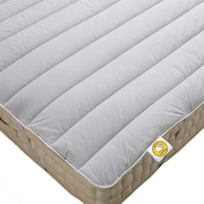 Image of Baavet Wool Mattress Topper Protector Single Bedding Soft Luxurious Duvets Made with 100% British Temperature Thermo Regulating Hypoallergenic Bed Sleep Cover (90cm x 190cm)