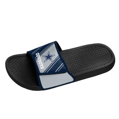 Image of FOCO Men&#039;s Shower Flip Flop Sandals Baltimore Ravens Legacy Velcro Sport Slide Medium, Team Color, 9 10