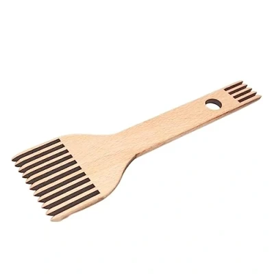 Image of PW Tools Wooden Weaving Looming Comb Macrame Double Ended Braided Tassel Handweaving Comb, Multifunctional Accessories Knitting for Crafts Rug