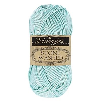 Image of Scheepjes 1664 813 Stone Washed Cotton Yarn, Amazonite, 1 x 50 g