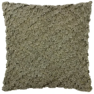 Image of Yard Calvay Chunky Textured Feather Filled Cushion Green Polycotton Size 50 cm x