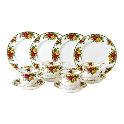 Image of Royal Albert 40035301 Old Country Roses Tea Entertaining 12 Piece Set White, Fine Bone China