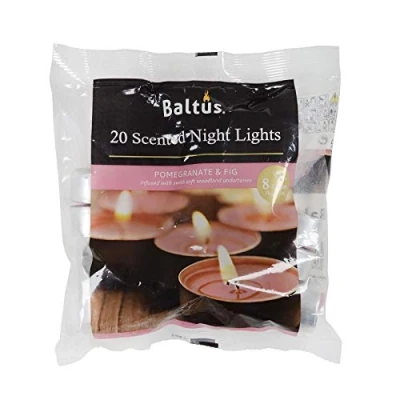 Image of Baltus 20 Pack of Tealights Night Lights 8hr Burn Pomegranate &amp; Fig Scented Home Accessory