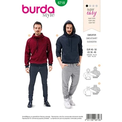 Image of Burda Patterned Sweatshirt, white B6718