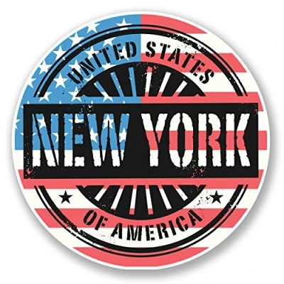 Image of 2 x 10cm New York USA America Sticker Car Bike Laptop Travel Luggage Flag #6049 (10cm 10cm)