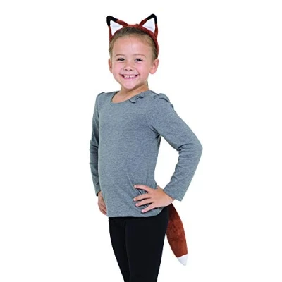 Image of Bristol Novelty DS159 Children Costume Fox Set Maroon Pack of 1 (Ears + Tail), unisex child, One Size