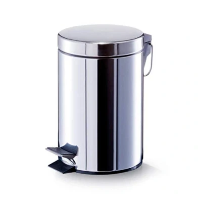 Image of Zeller 18433 Pedal Bin 3 Litre Diameter 16.9 x 25.5 cm Stainless Steel