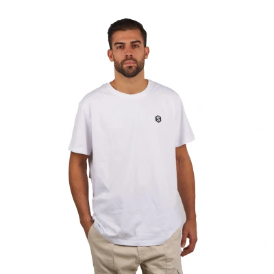 Image of Superb Oversize SPRBCO 001 Mens Short Sleeve Round Collar T Shirt White Cotton Size Small