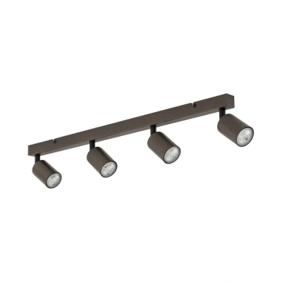 Image of TK Lighting Top downlight, adjustable, brown, 4 bulb linear