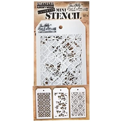 Image of Stampers Anonymous Tim Holtz Mini Layered Stencil Set #4