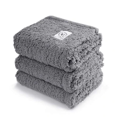 Image of luciphia 1 Pack 3 Blankets Super Soft Fluffy Premium Fleece Pet Throw for Dog Cat Puppy Grey S 29&quot; x17&quot;(75 * 45cm)