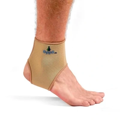 Image of OPPO 1001 Ankle Strap Neoprene Brace Compression Open Heel Support Sprain Pain (L)
