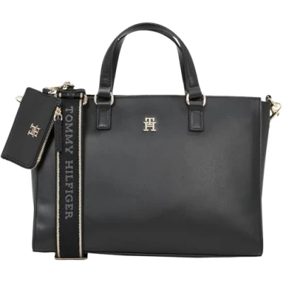 Image of Tommy Hilfiger Satchel SET Handbag, Women&#039;s, Size: One Size, Black