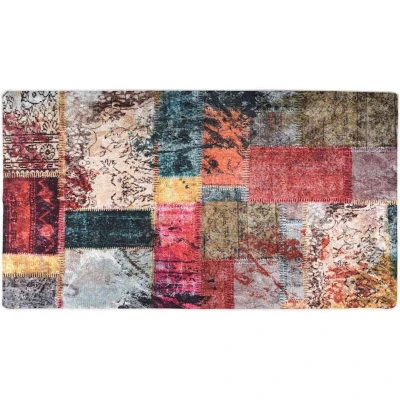 Image of vidaXL Rug Washable Patchwork 190x300 cm Multicolour Anti Slip