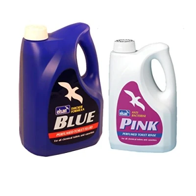 Image of Elsan Blue 4L &amp; Pink 2L Toilet Fluid Chemical Cleaner Caravan Motorhome Camping