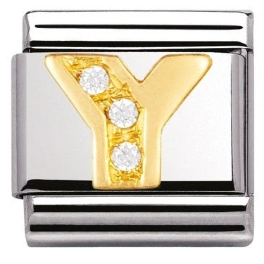 Image of Nomination Cubic Zirconia Y Charm