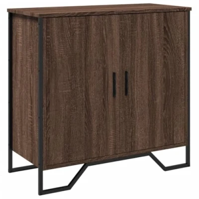 Image of vidaXL Sideboard Engineered Wood Brown Oak 78x35.5x74.5cm, Wardrobe, Storage Cabinet, Side Wardrobe