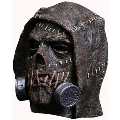 Image of eLymwoo Arkham Scarecrow Latex Mask Knight Helmet Halloween Party Performance Prop Costume